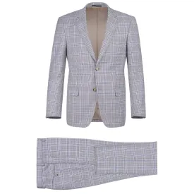 Alessandro Vitello by Renoir Gray 2-Piece Slim Fit Single Breasted Check Dress Suit 292-7