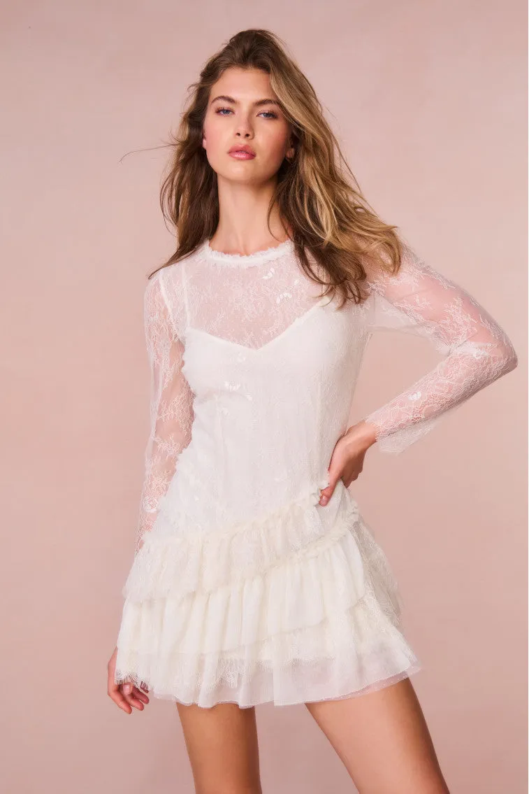 Amberleigh Lace Mini Dress - IVORY