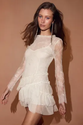 Amberleigh Lace Mini Dress - IVORY