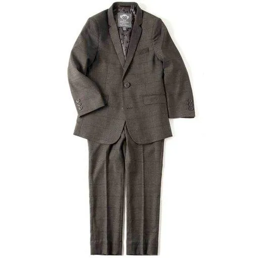 Appaman Mod Boys Slim Wales Check Charcoal Suit Q8SU6