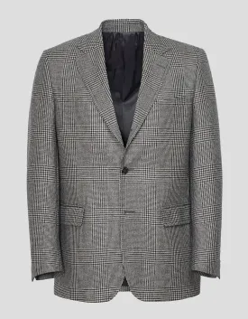 BLACK AND WHITE PLAID CASHMERE SPORT COAT