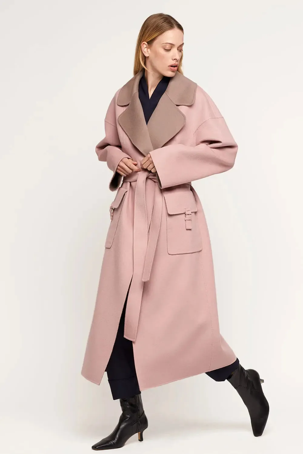 Cashmere coat double faced