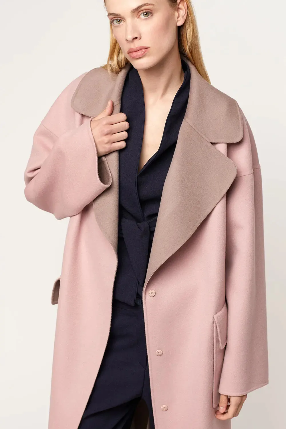 Cashmere coat double faced