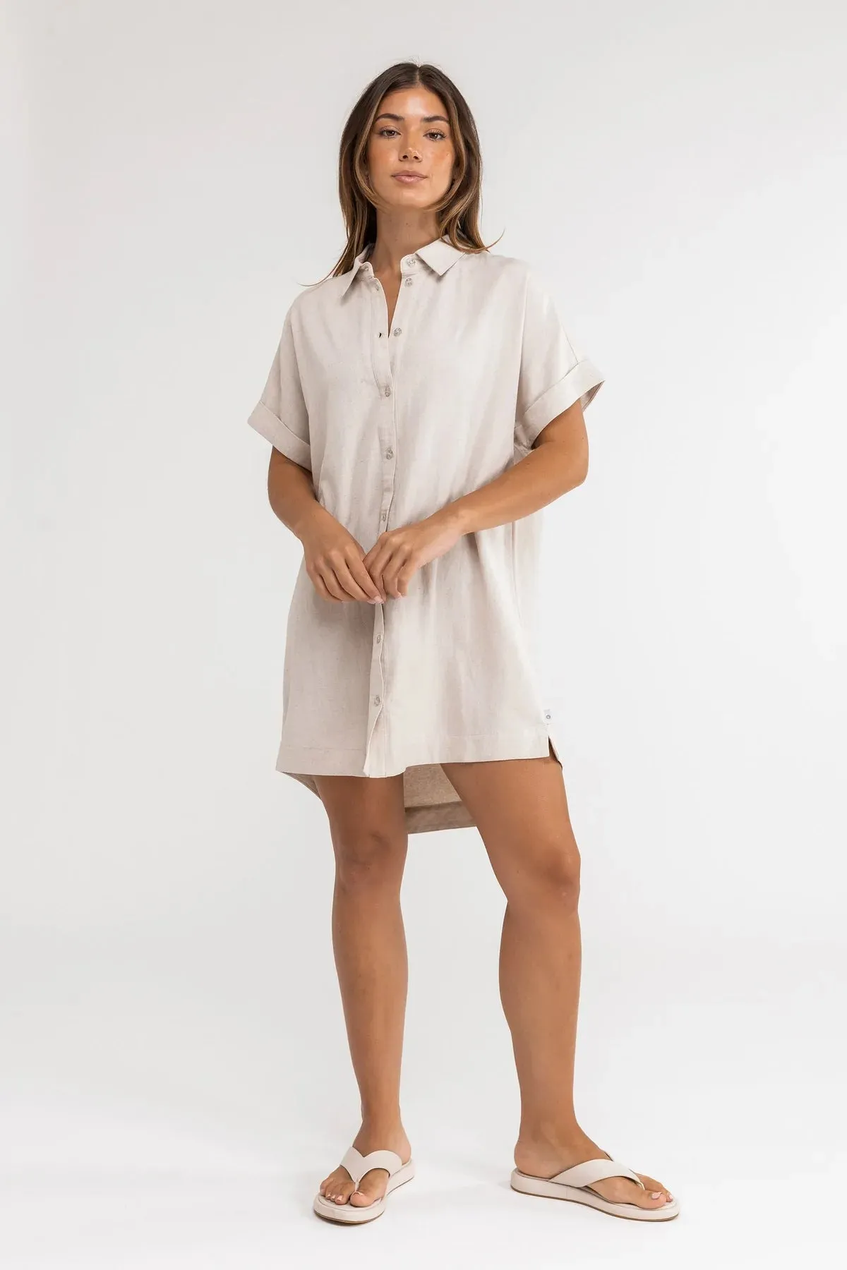 Classic Linen Shirt Dress / Oat