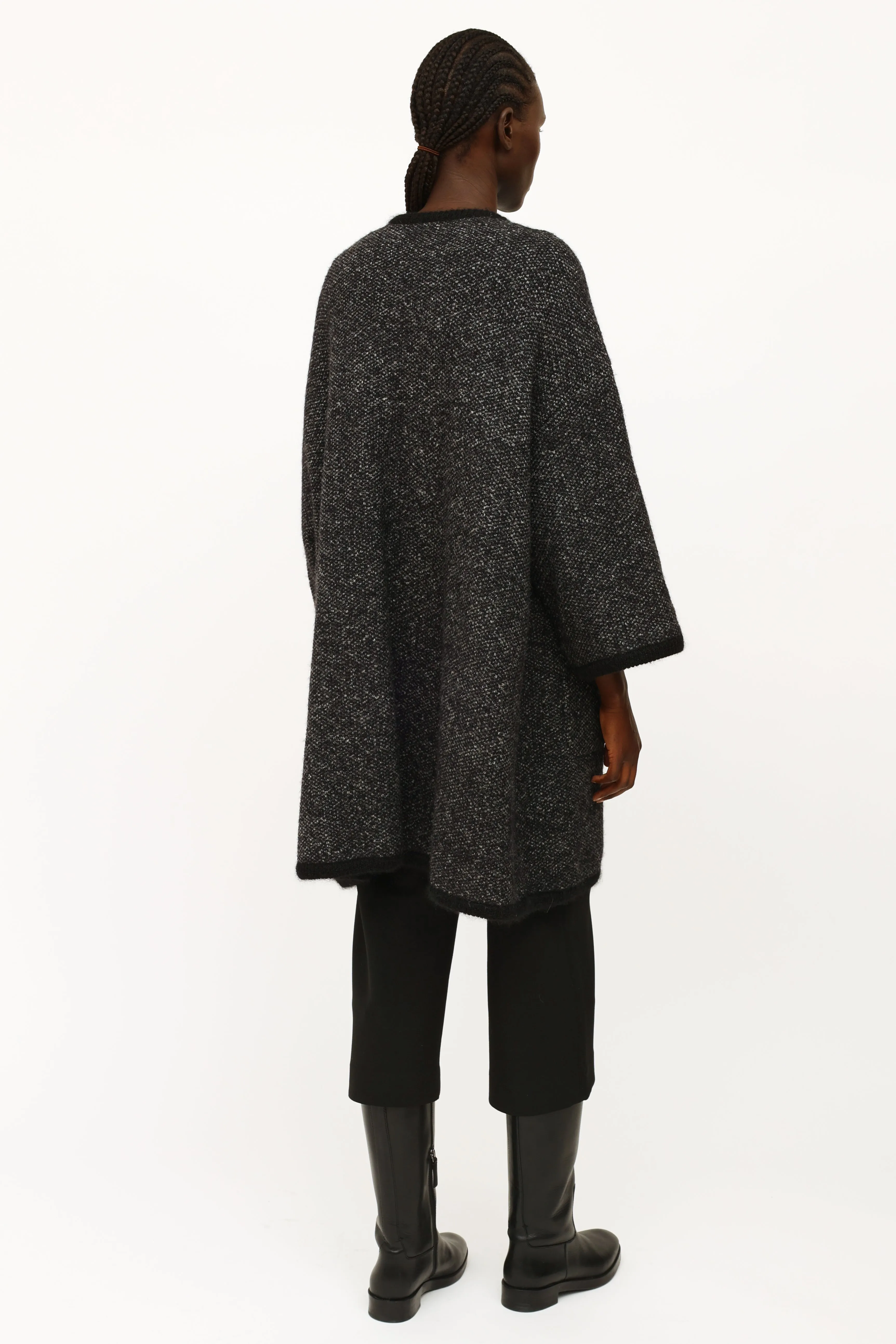 Dark Grey Oversized Cashmere Coat