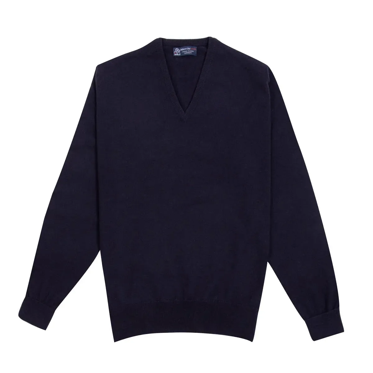 Dark Navy Chatsworth 2ply V-Neck Cashmere Sweater