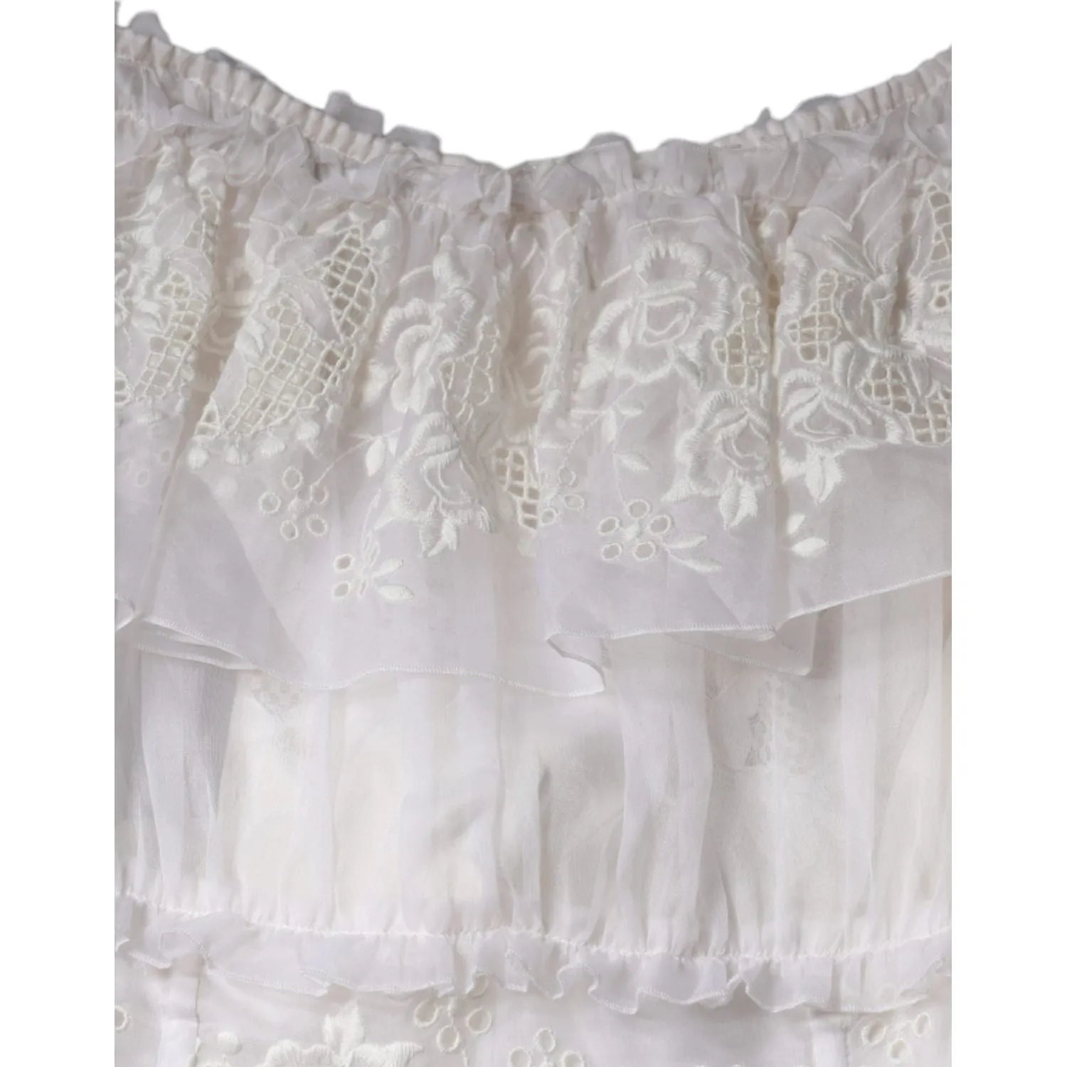 Dolce & Gabbana White Floral Lace Corset Cotton Maxi Dress