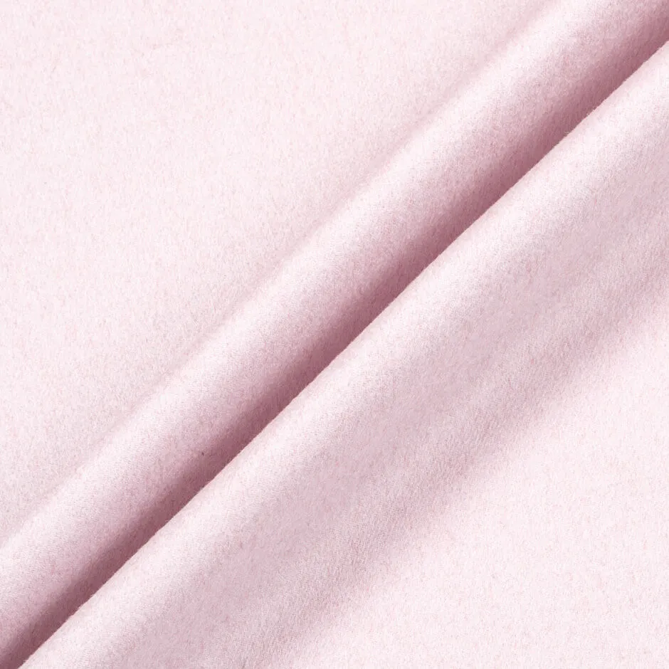 Double-Faced Pale Pink & Cherry Red Pure Cashmere