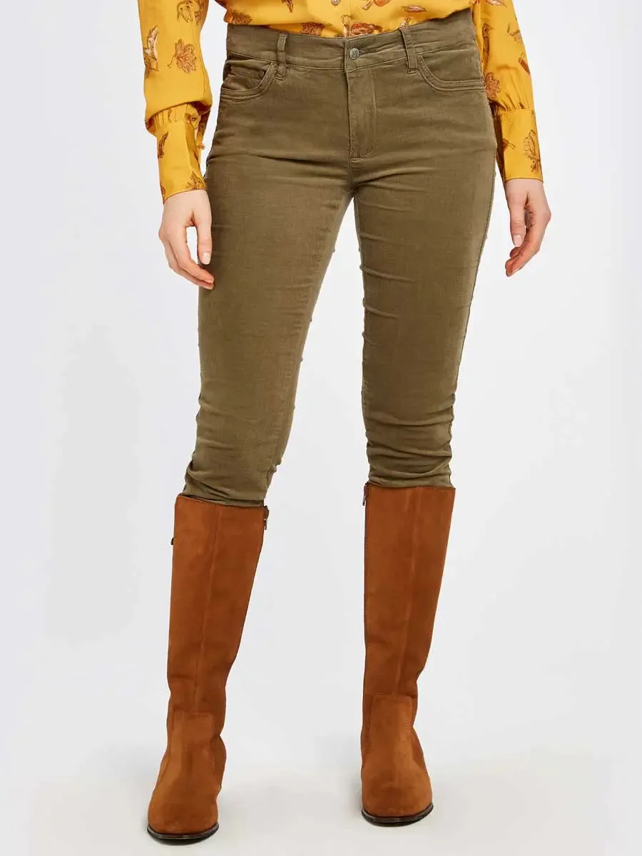 DUBARRY Honeysuckle Ladies Skinny Pincord Jeans - Dusky Green