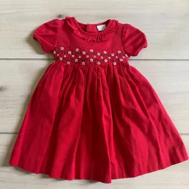 Edgehill Collection Red Smocked Floral Dress