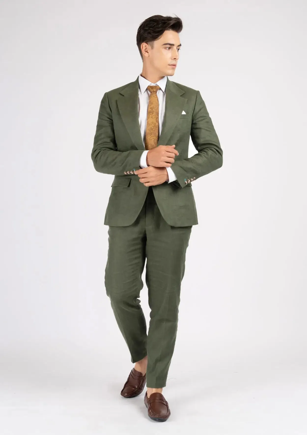 Eldridge Juniper Green Linen Suit