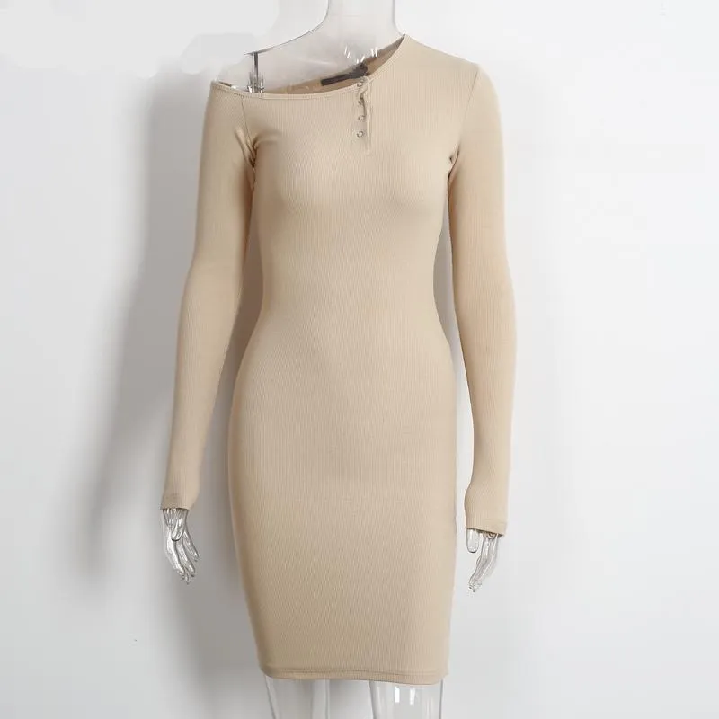 Elegant Off Shoulder Slim Long Sleeve Dress