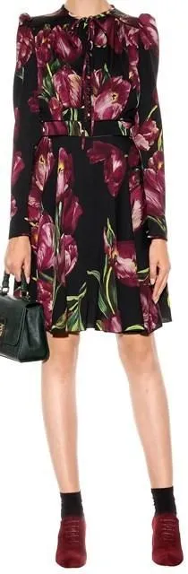 Floral-Print Silk-Blend Mini Dress