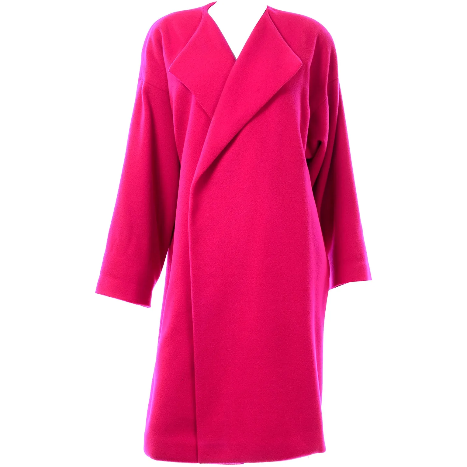 Rare Vintage Patrick Kelly Paris Hot Pink Cashmere-Wool Blend Coat - Fall/Winter 1989 Collection