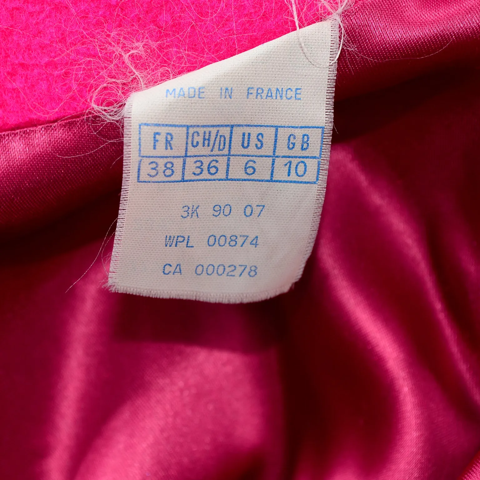 Rare Vintage Patrick Kelly Paris Hot Pink Cashmere-Wool Blend Coat - Fall/Winter 1989 Collection