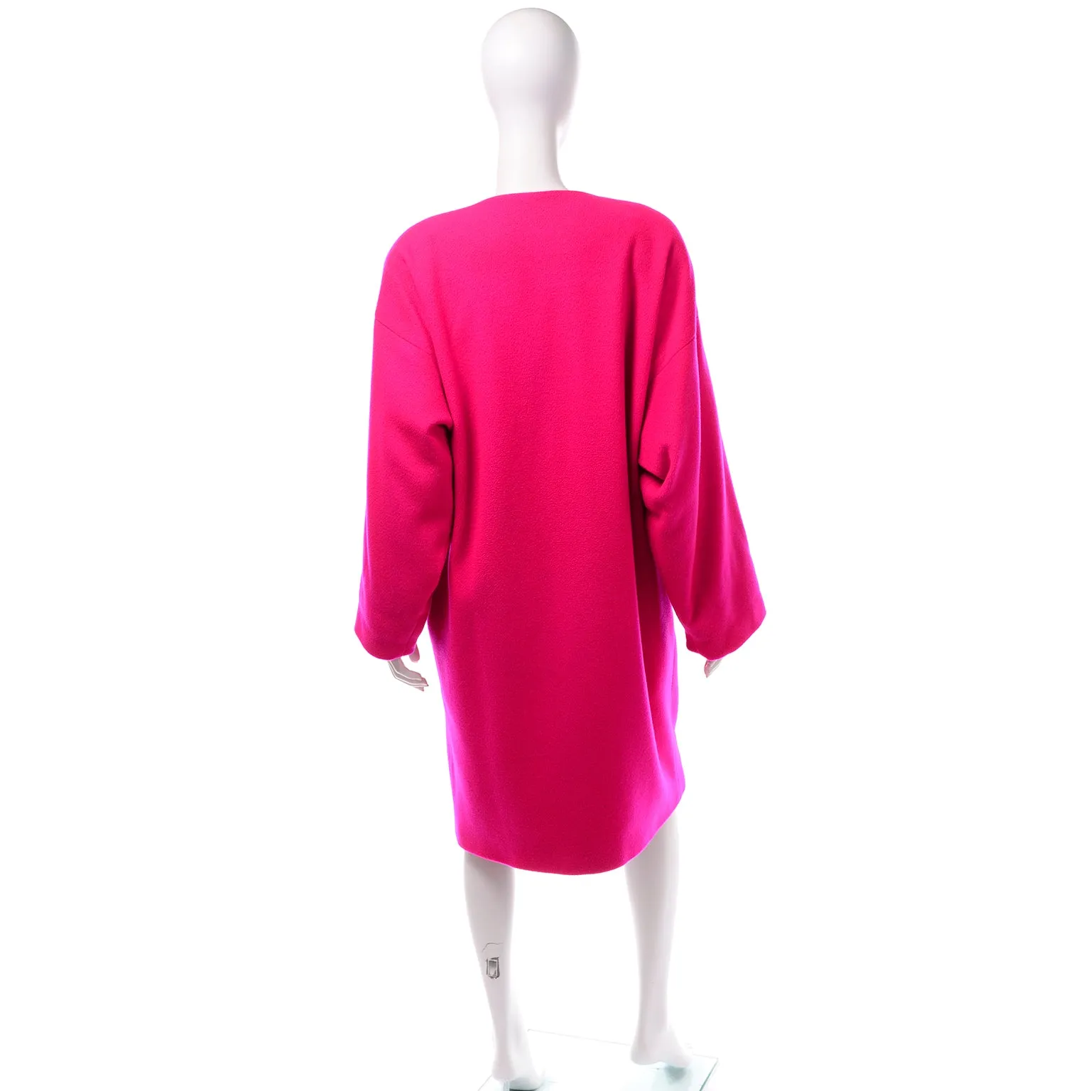 Rare Vintage Patrick Kelly Paris Hot Pink Cashmere-Wool Blend Coat - Fall/Winter 1989 Collection