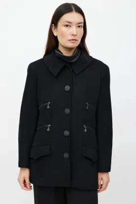 FW 2002 Black Cashmere Zipper Coat