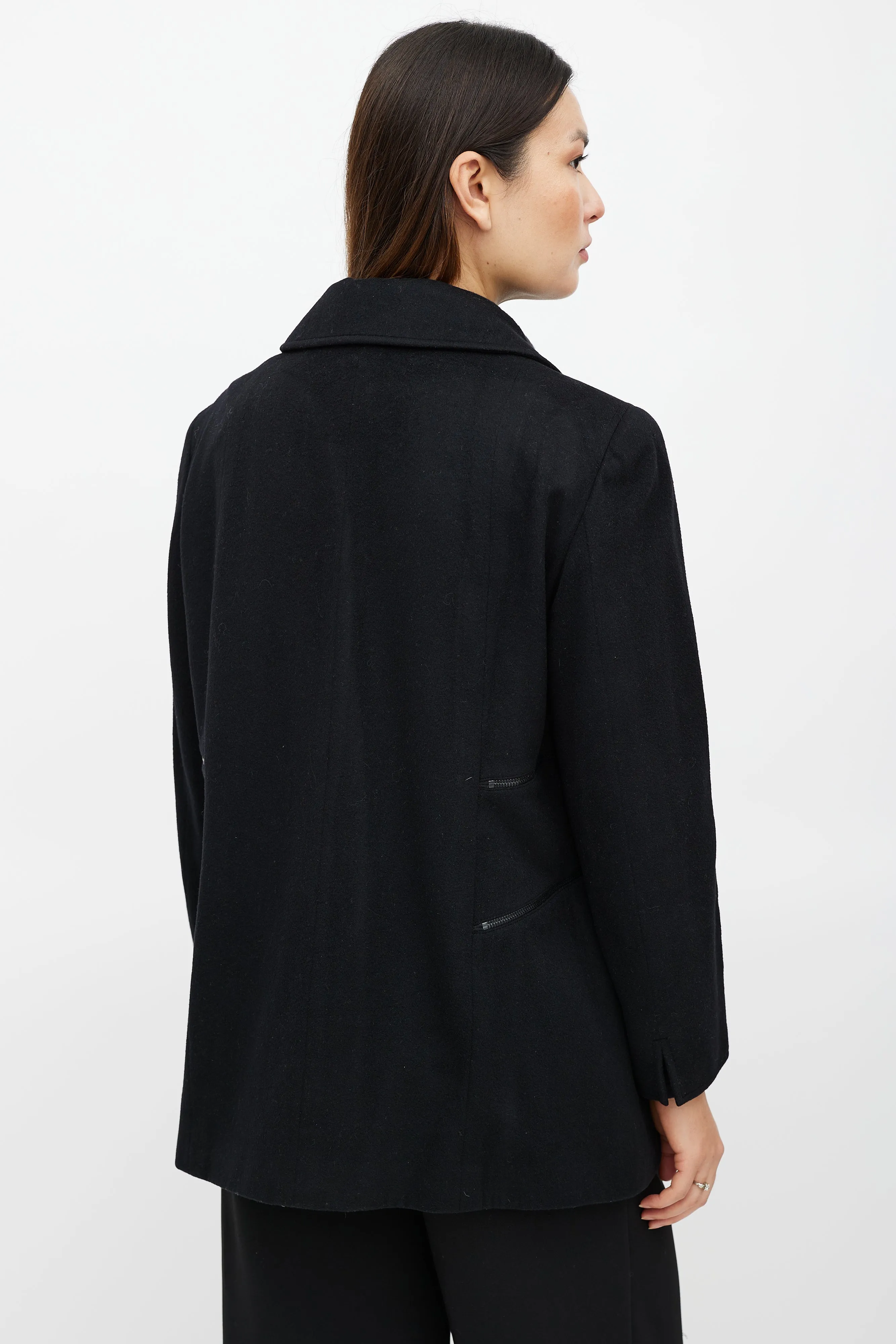 FW 2002 Black Cashmere Zipper Coat