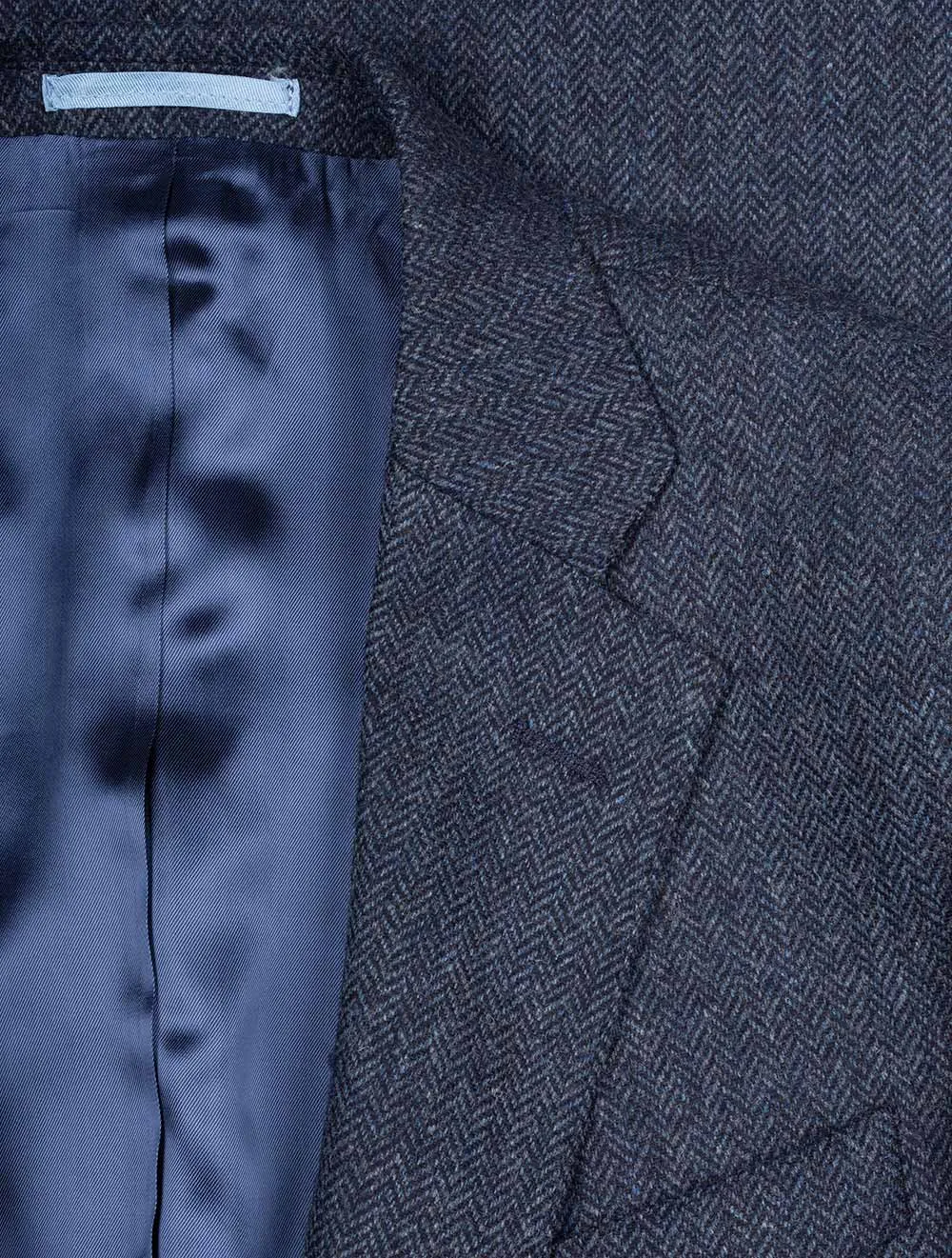 Herringbone 3 piece Wool Suit Blue