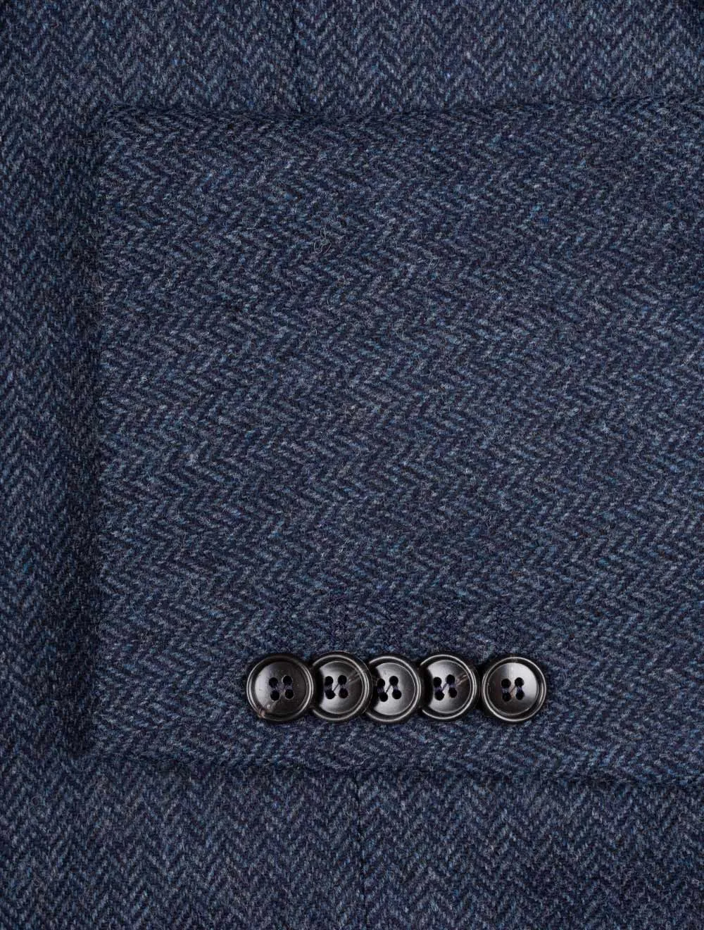 Herringbone 3 piece Wool Suit Blue