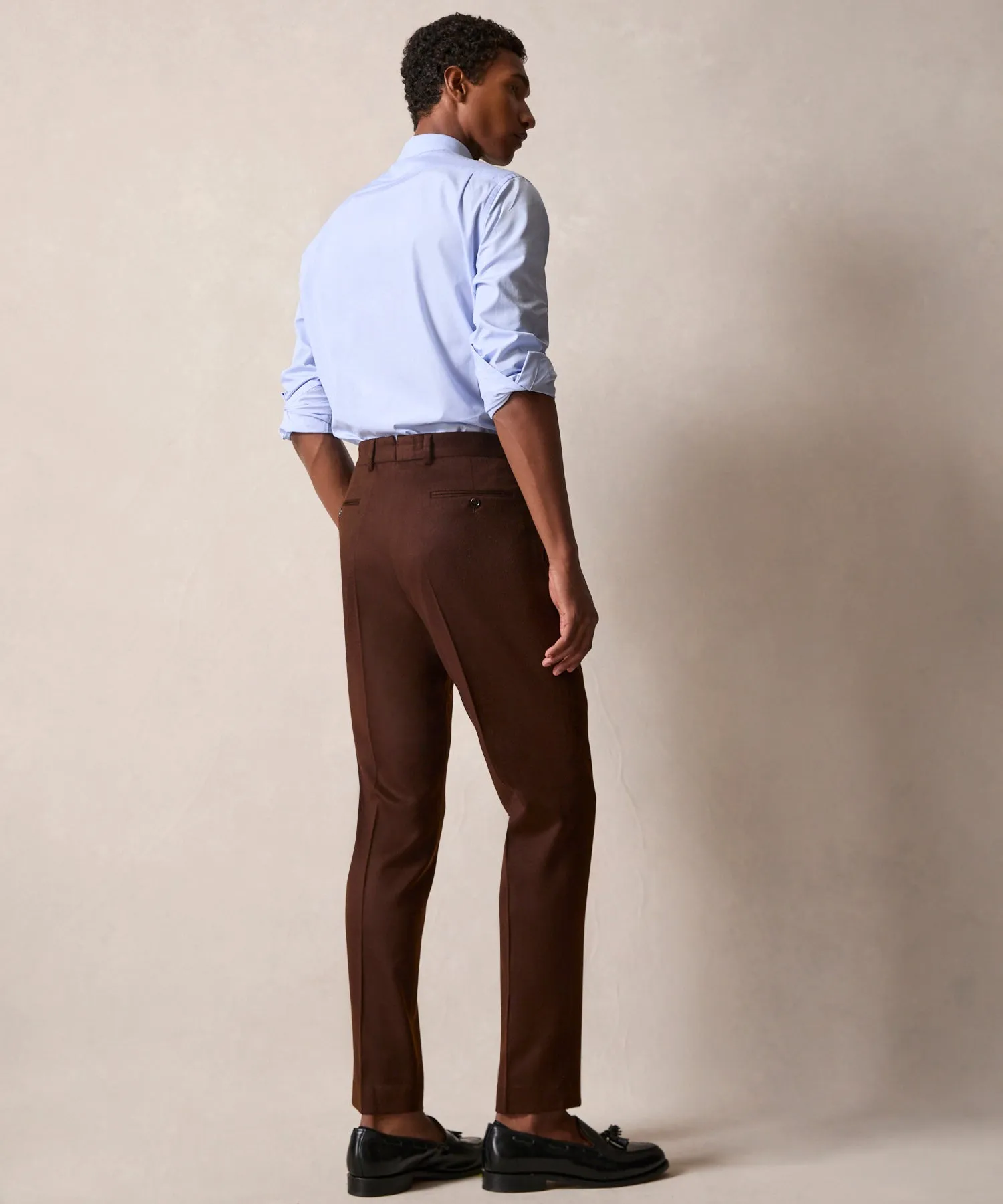 Italian Cashmere Sutton Trouser in Chocolate