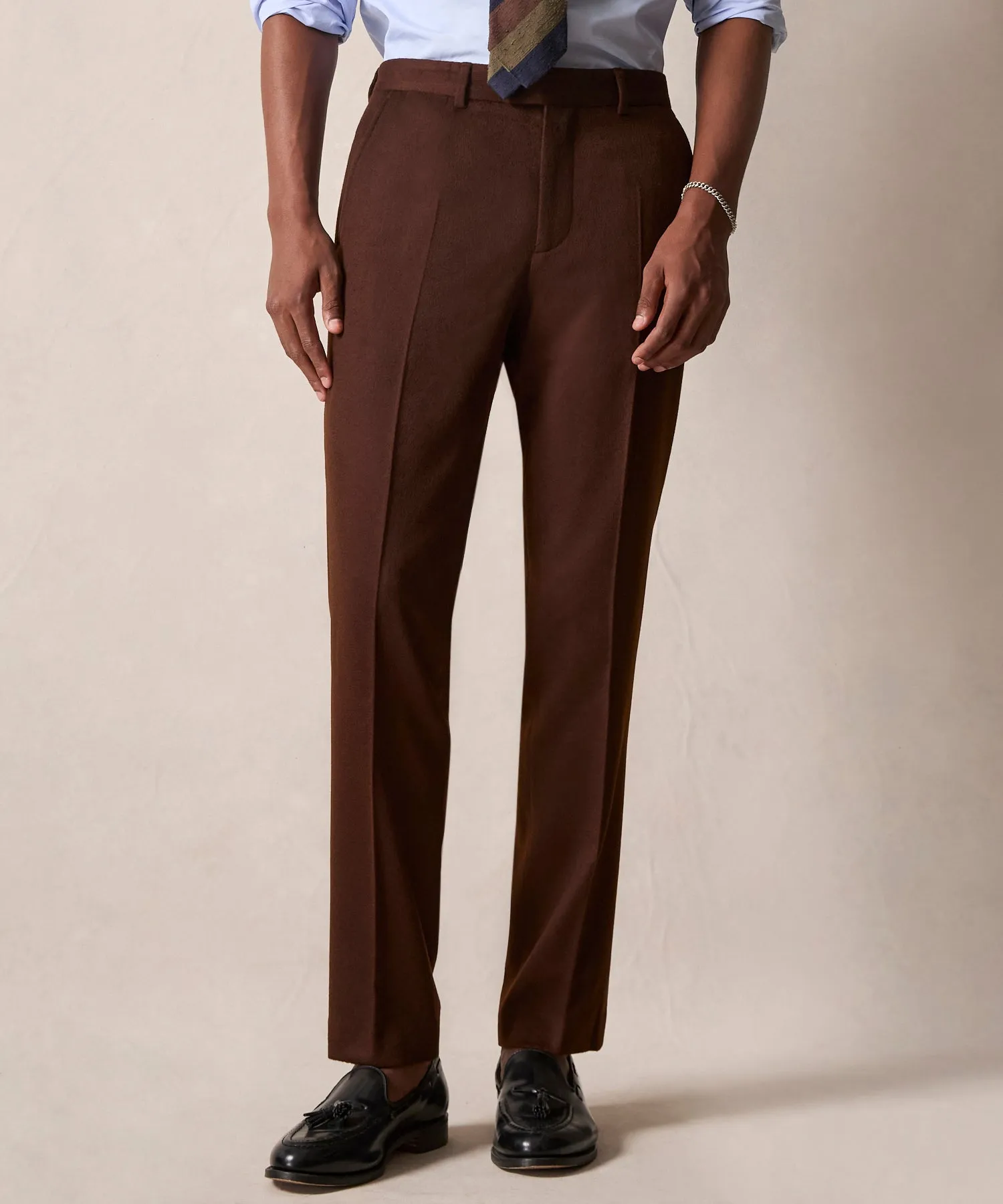 Italian Cashmere Sutton Trouser in Chocolate