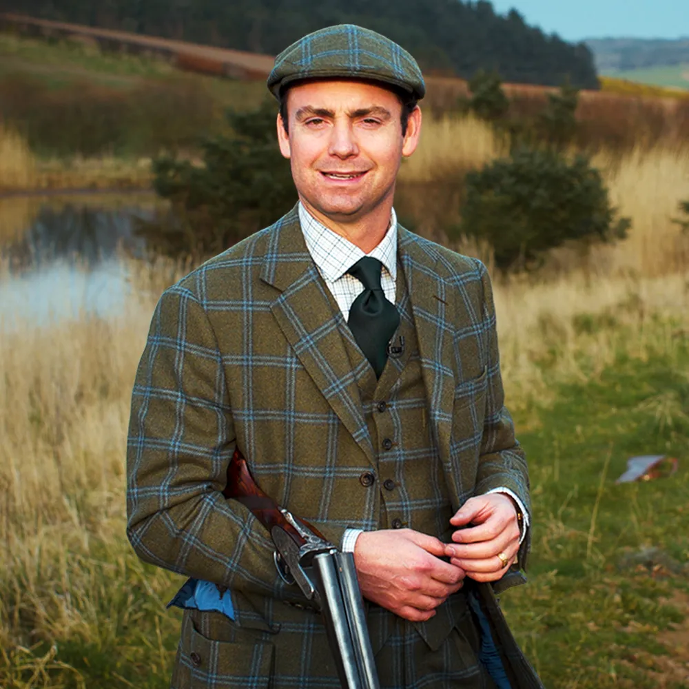 Kirby Allison Lovat Mill Suit to Shoot Tweed Wool Throw