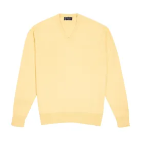 Lemon Frost Tobermorey 4ply V-Neck Cashmere Sweater