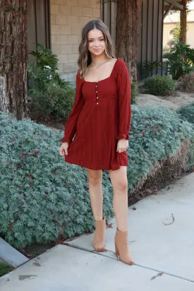 Living In The Moment Dress In Rust