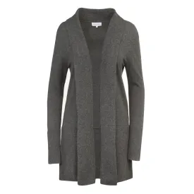 Long Cashmere Cardigan in Charcoal Grey