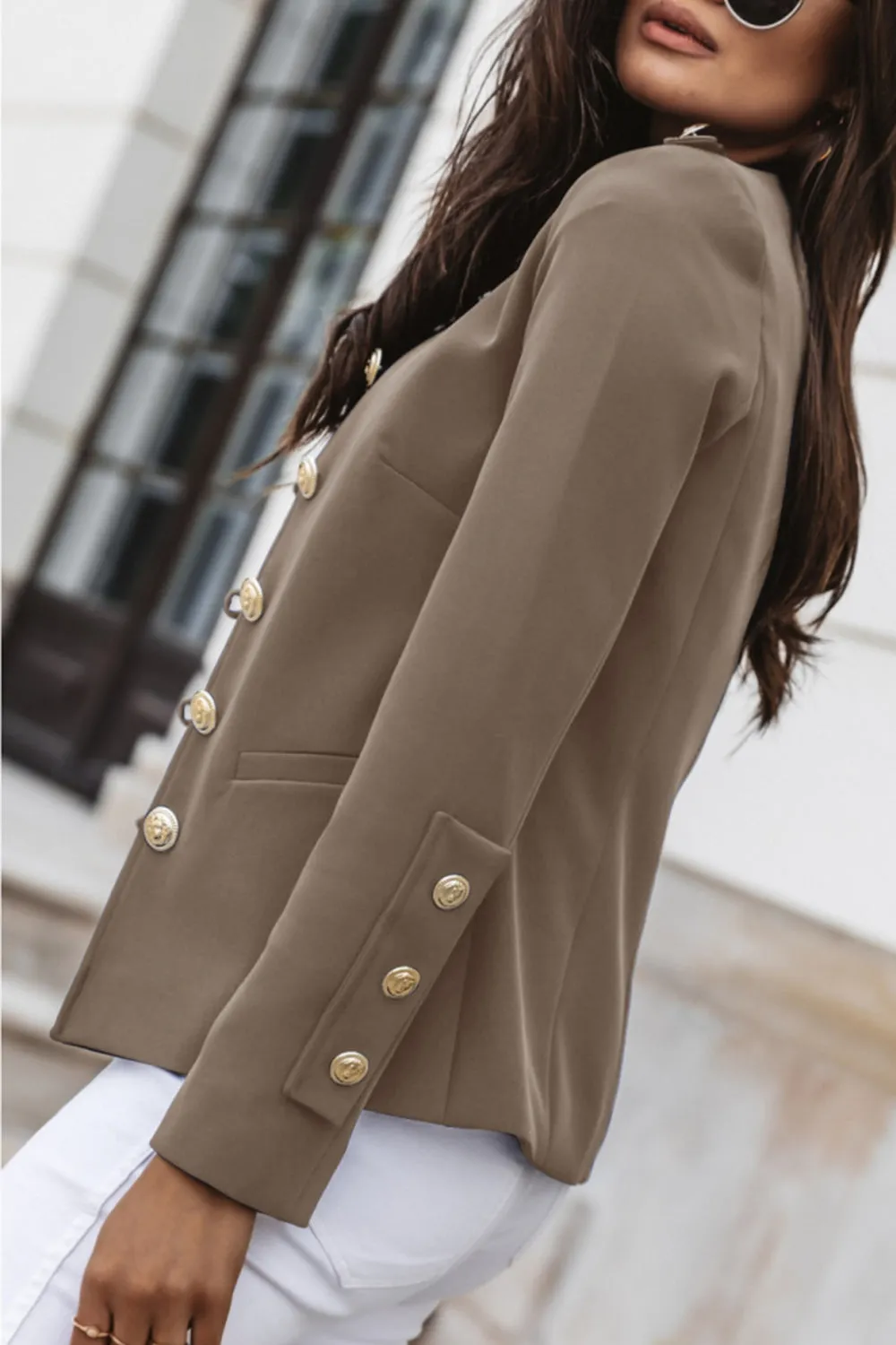 Long Sleeve Slim Breasted Suit Jacket