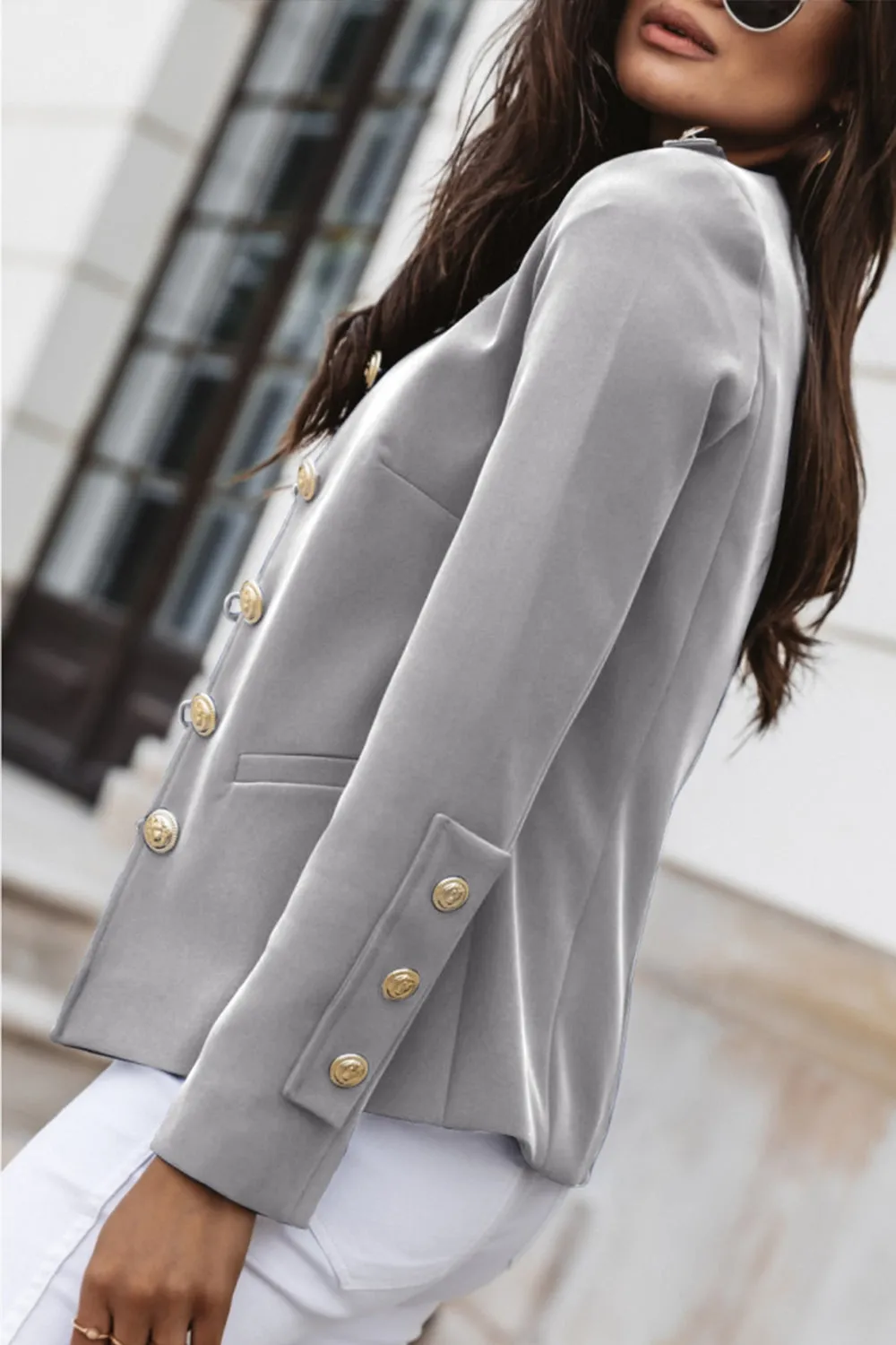 Long Sleeve Slim Breasted Suit Jacket