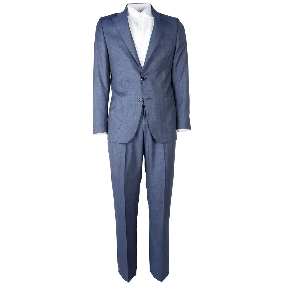 Made in Italy Blue Virgin Wool Men's Suit