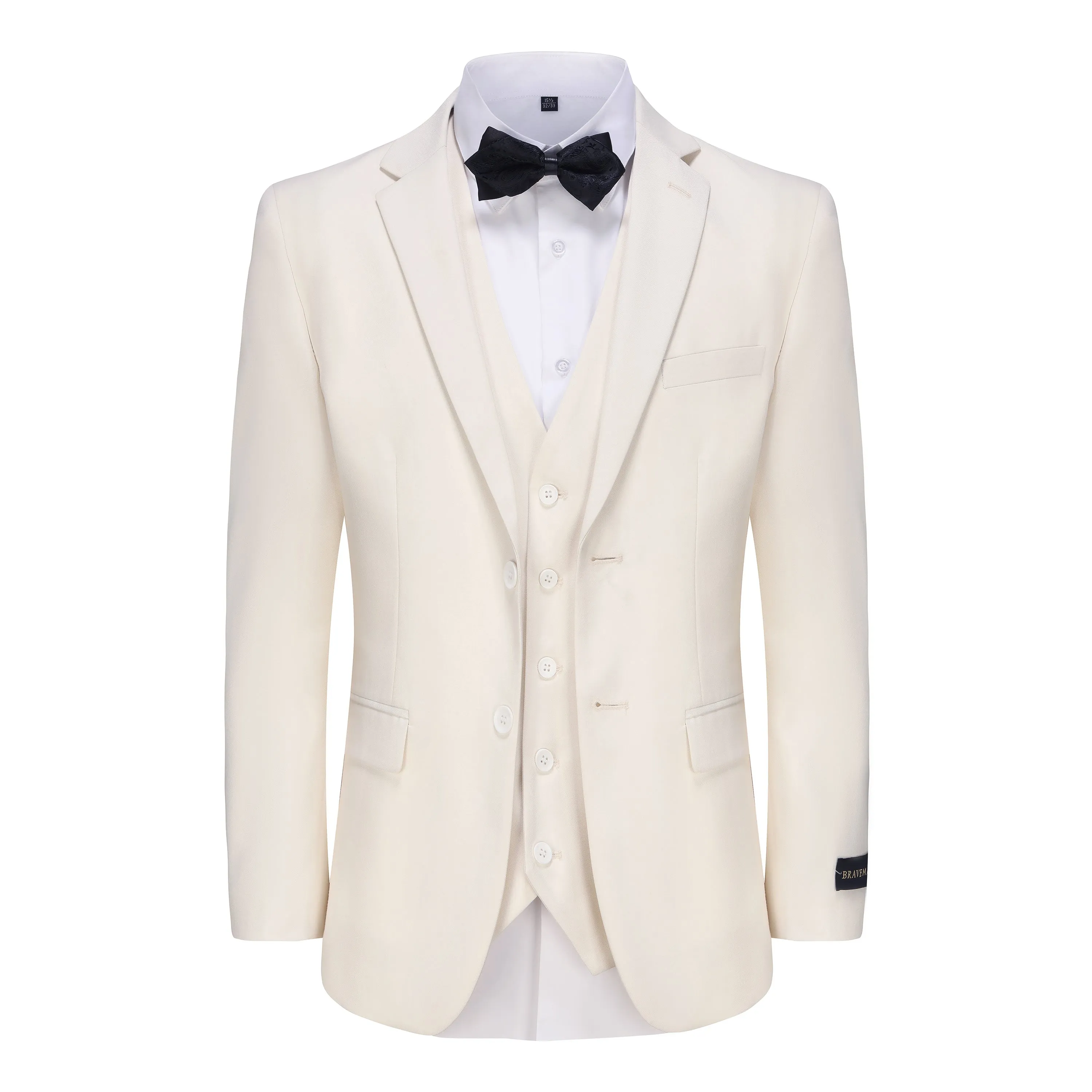 Men's Signature 3-Piece Slim Fit Suits (Ivory)