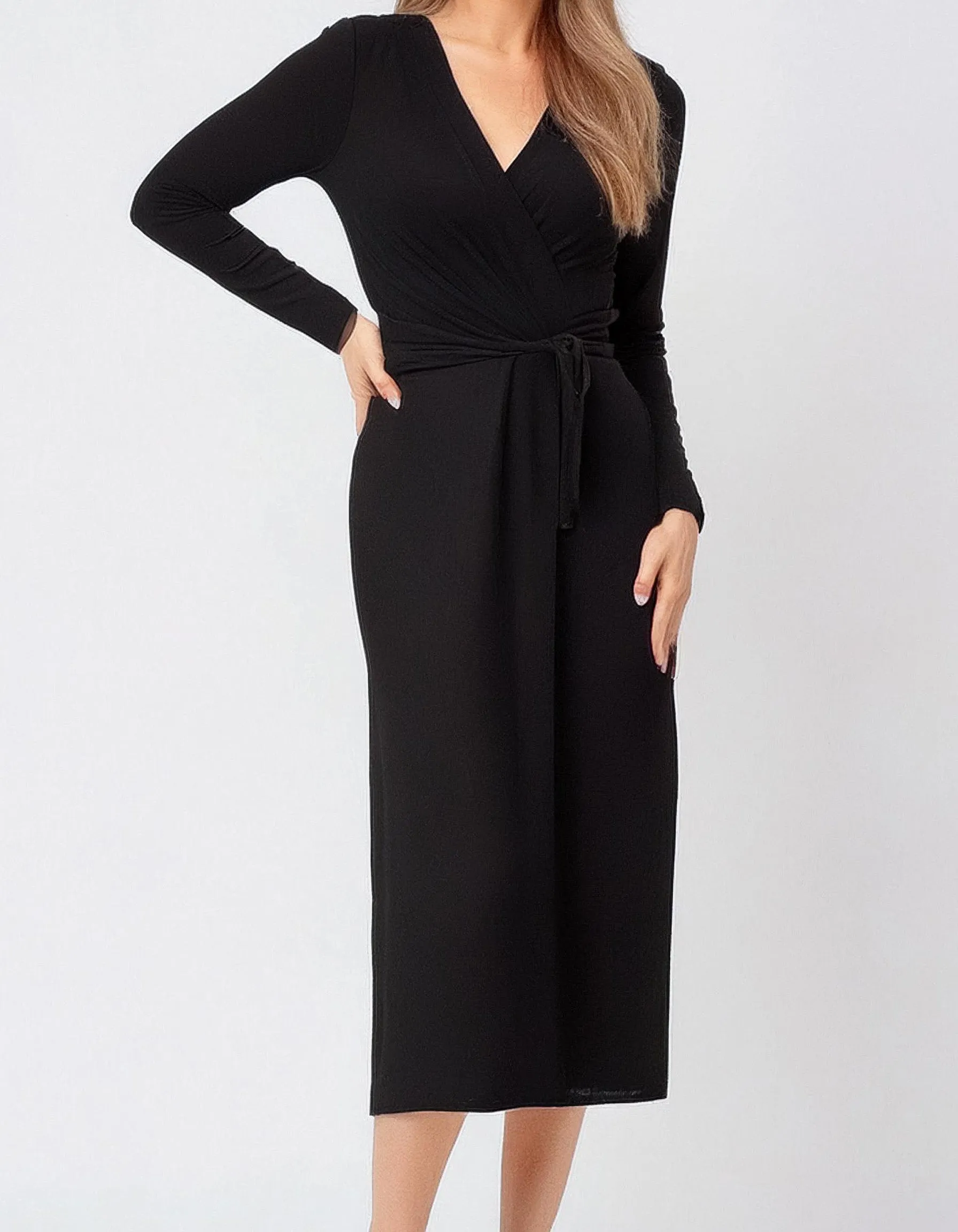 Midnight Allure Wrap Dress