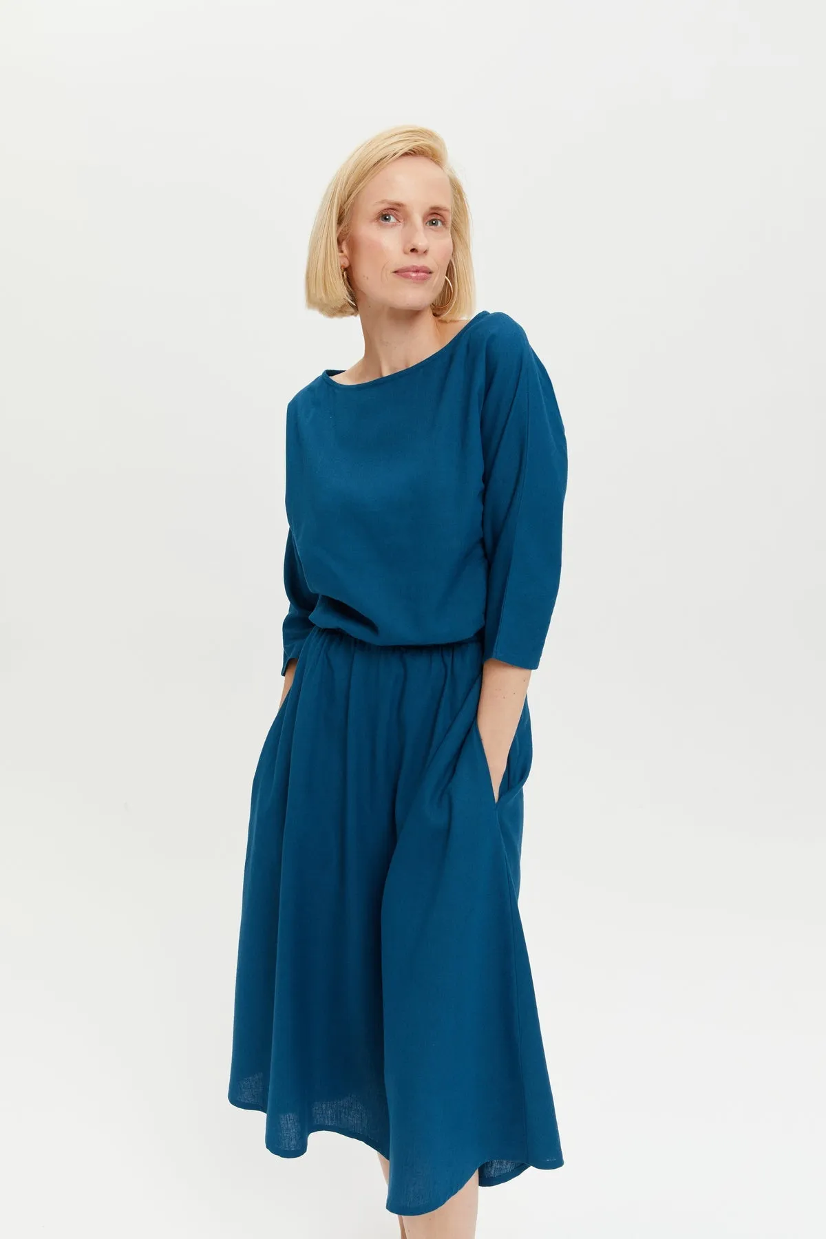 Nane Dress Petrol Blue