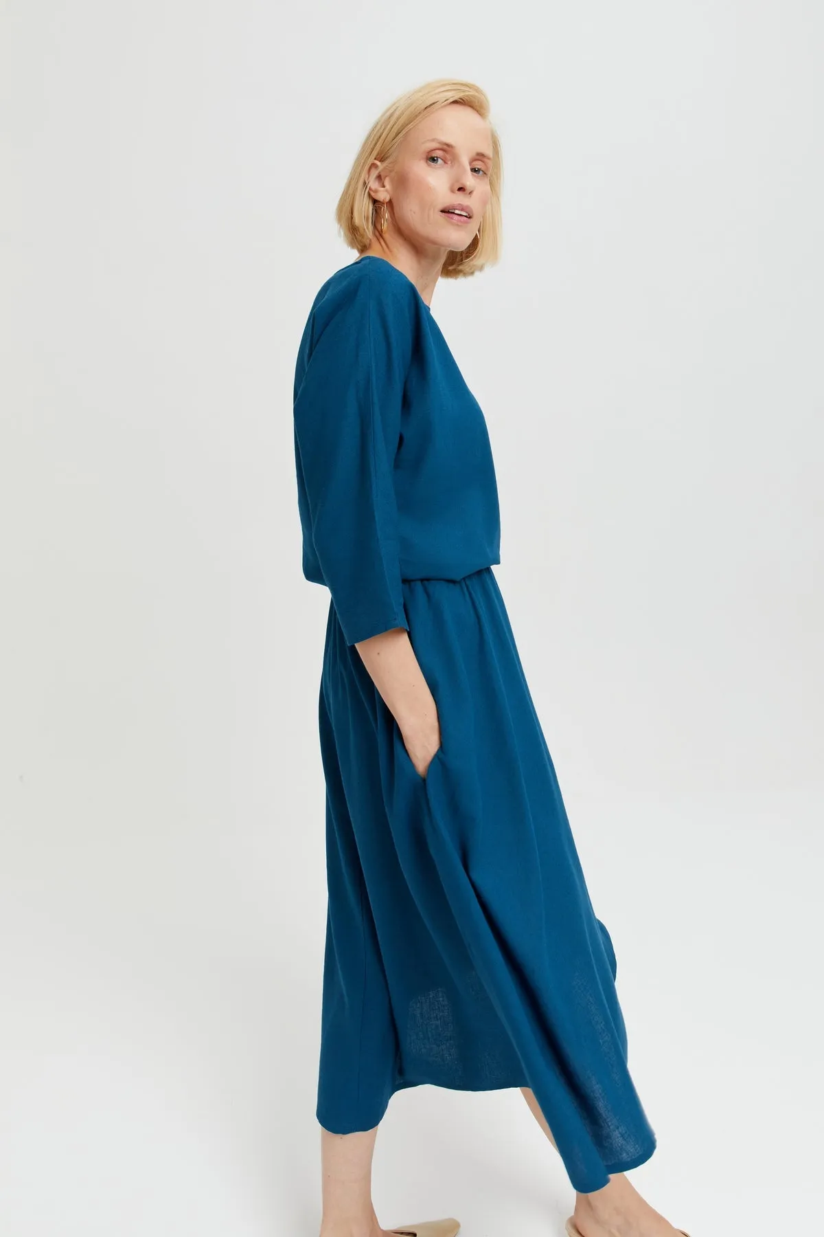 Nane Dress Petrol Blue