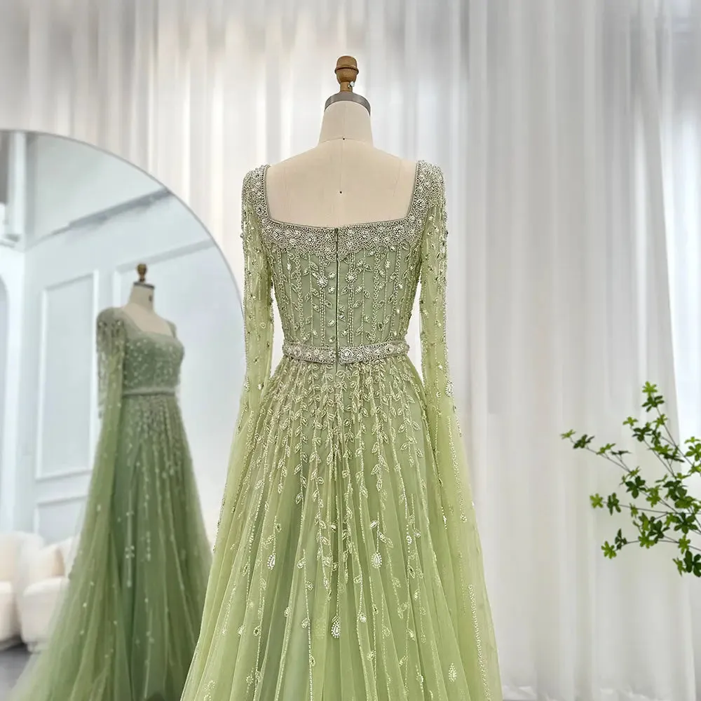 Queen Sheila Sage Green Evening Dress