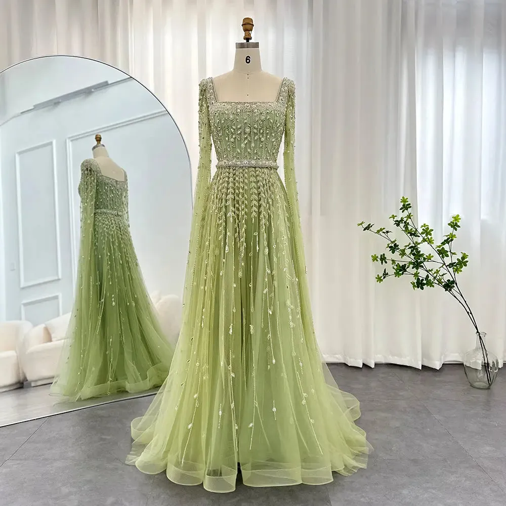 Queen Sheila Sage Green Evening Dress