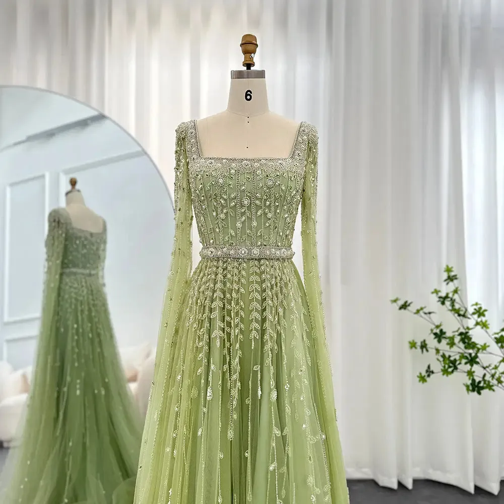 Queen Sheila Sage Green Evening Dress