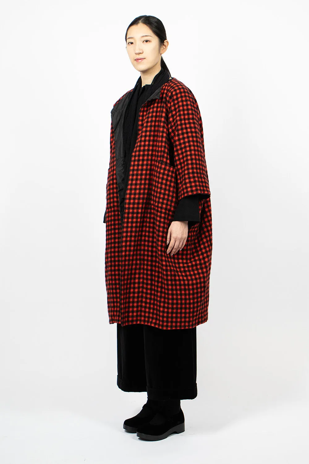 Quilted Reversible Coat Black/Red