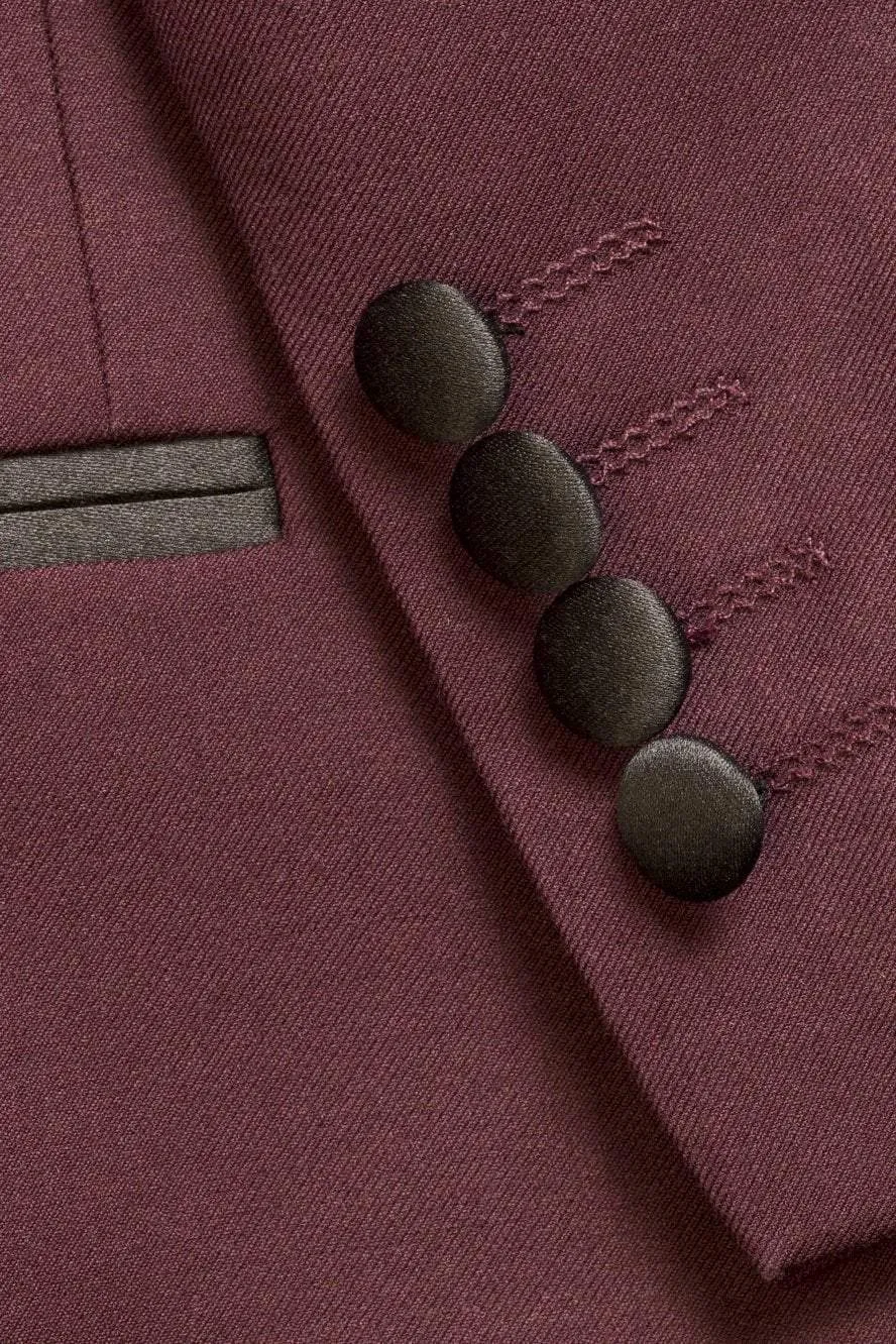 "Burgundy Peak" Tuxedo Jacket (Separates)