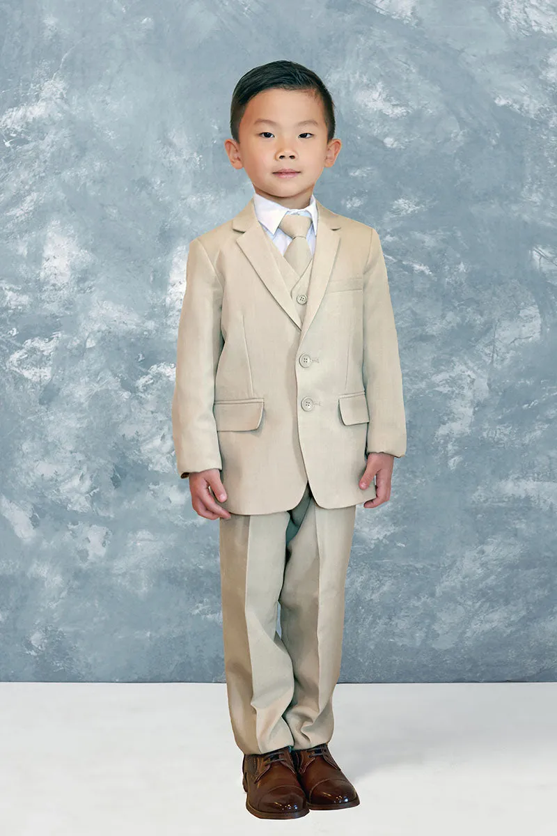 "Stanford" Kids Khaki Suit (5-Piece Set)