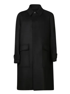 Raglan Wool-Cashmere Black Coat