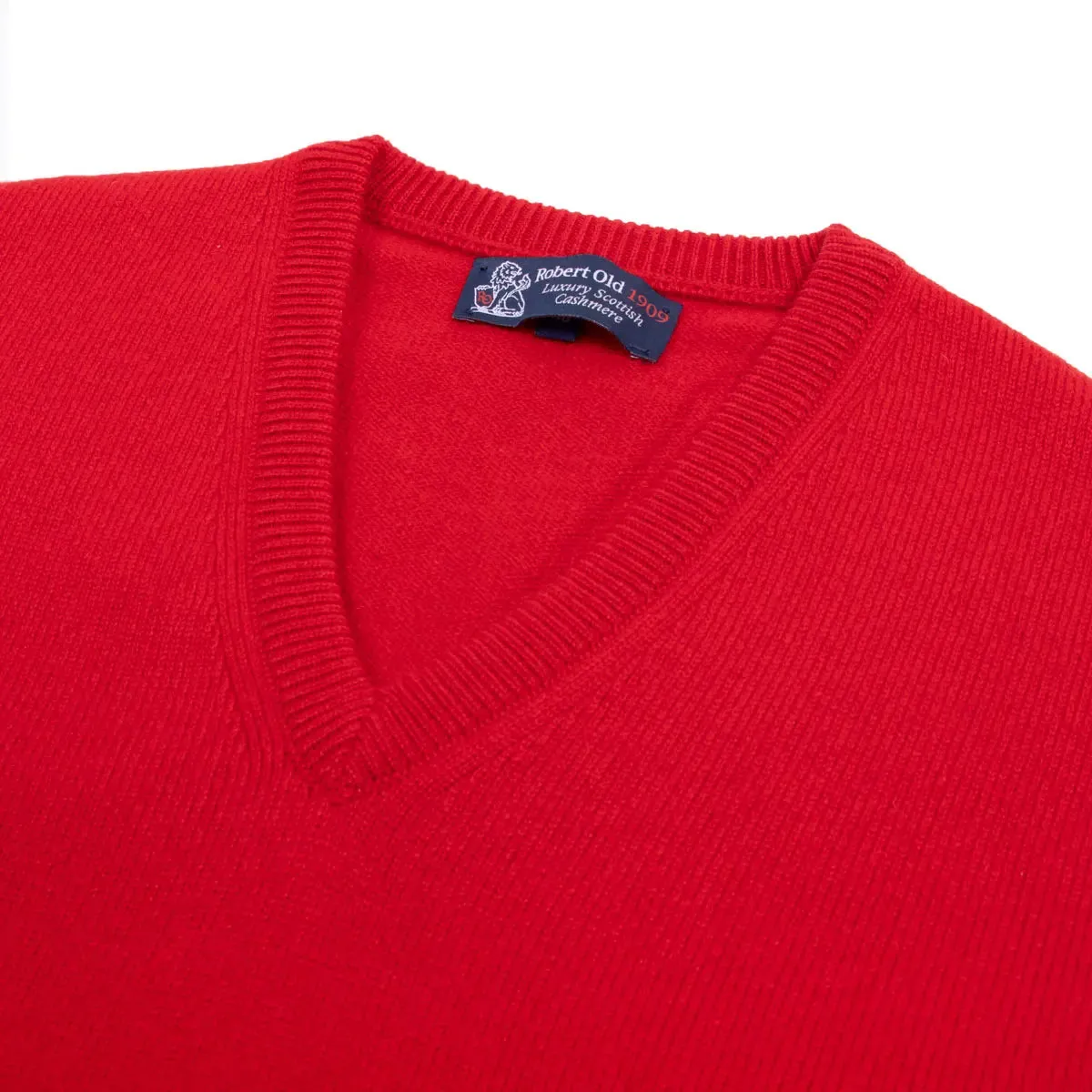 Ruby Red Tobermorey 4ply V-Neck Cashmere Sweater