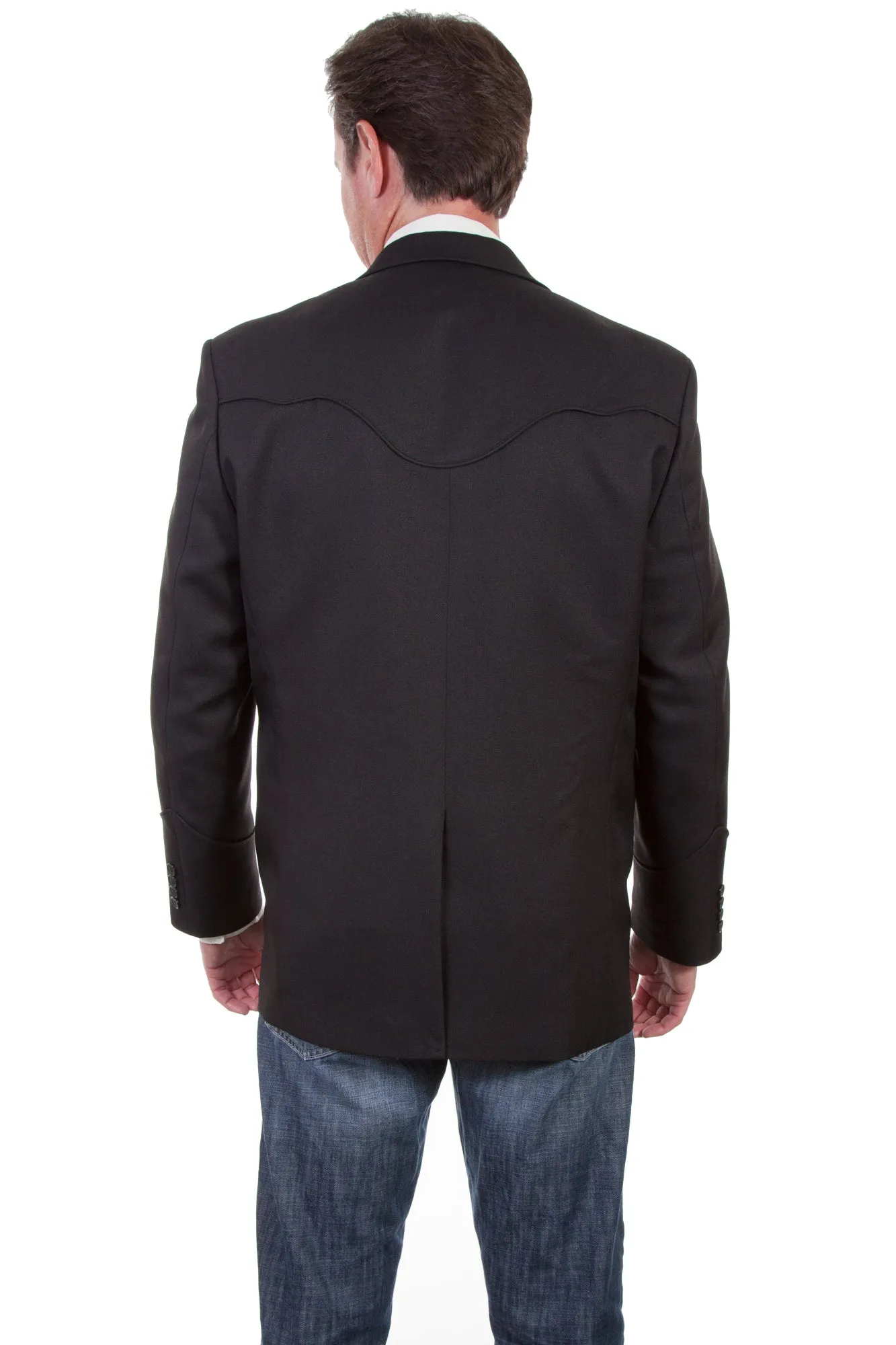 Scully Mens Black Polyester Tonal Blazer 42L