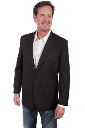 Scully Mens Black Polyester Tonal Blazer 42L