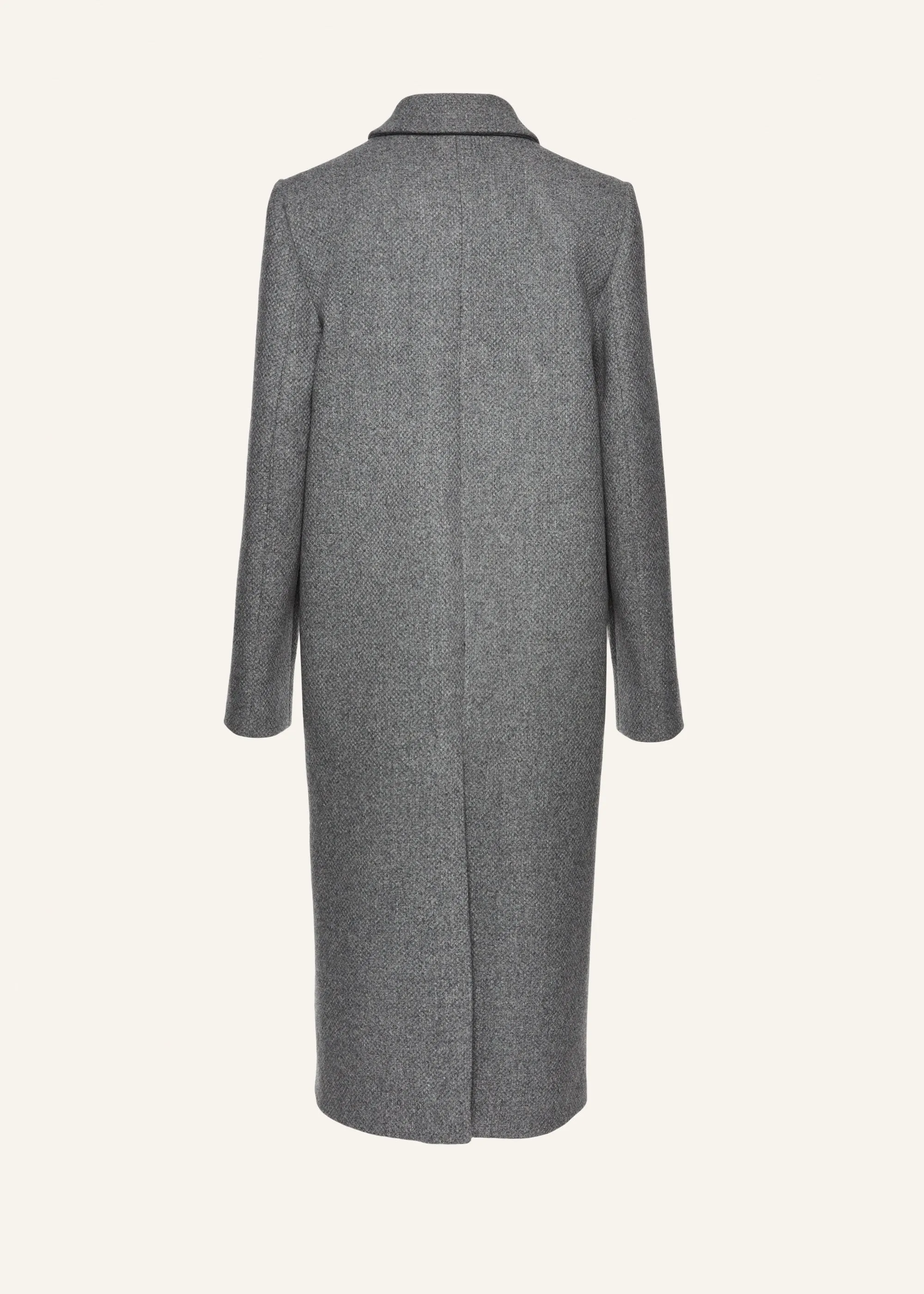 Single-button collared wool coat in grey