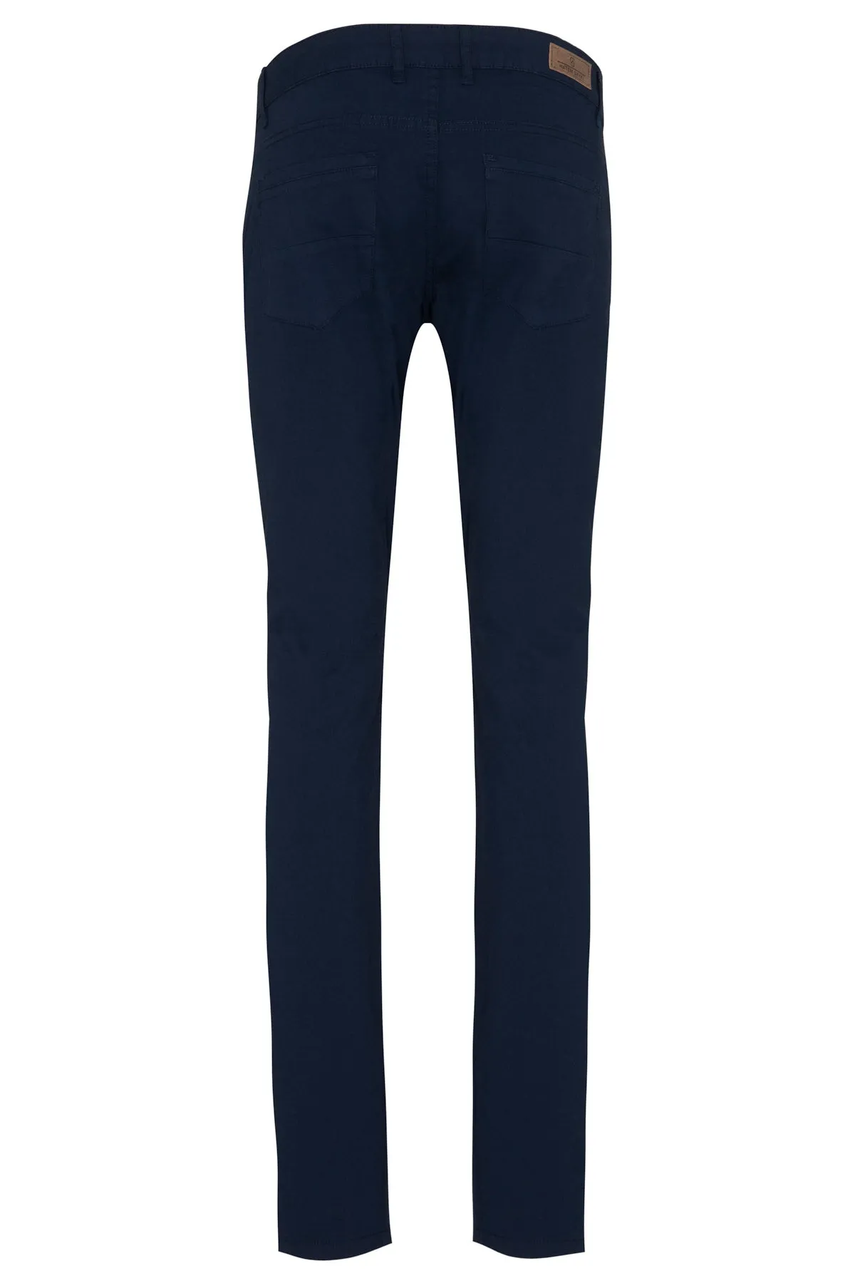 Slim Fit Navy 5 Pocket Cotton Low Waist Casual Pants