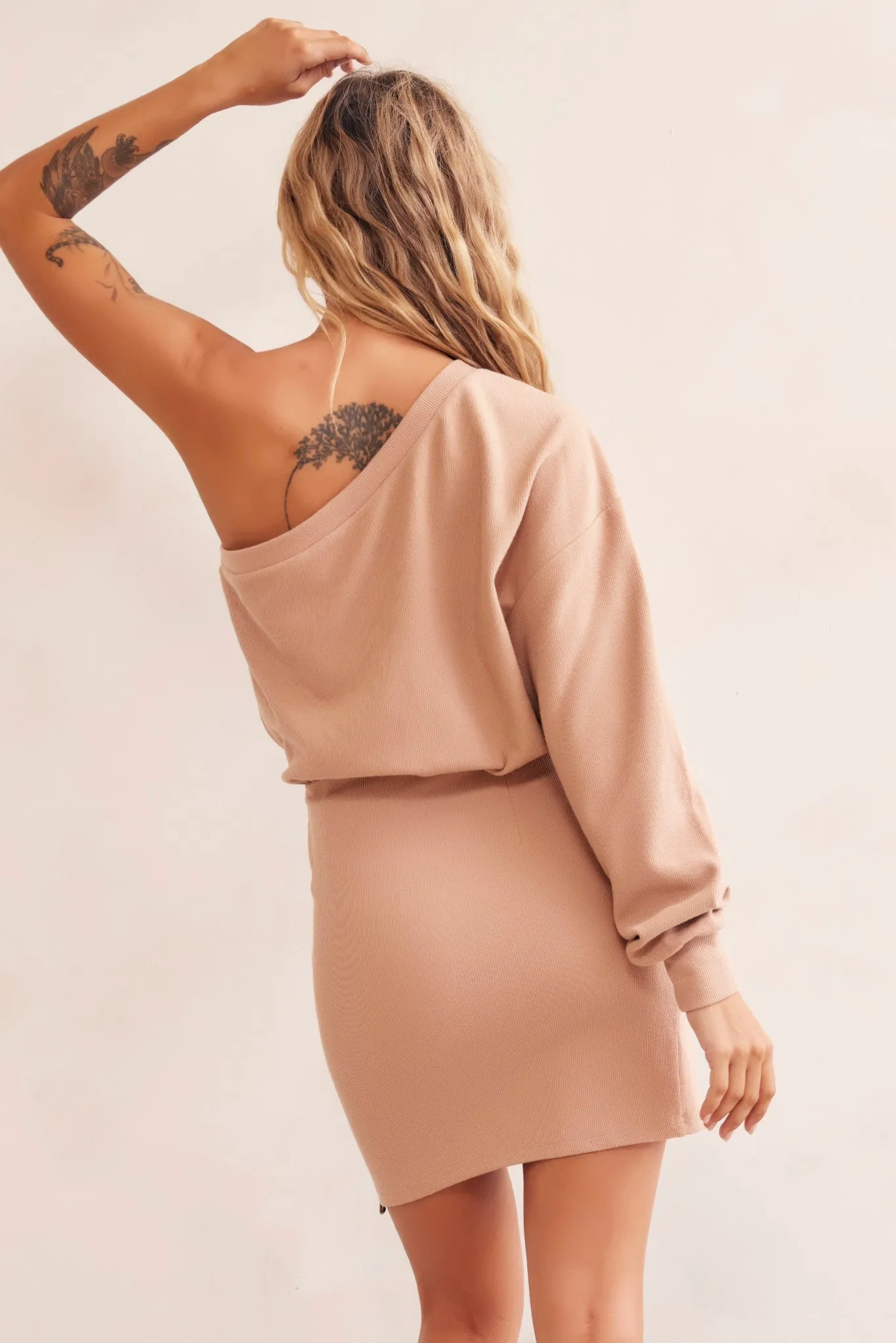 Slow Dancing Mini Dress - Tan